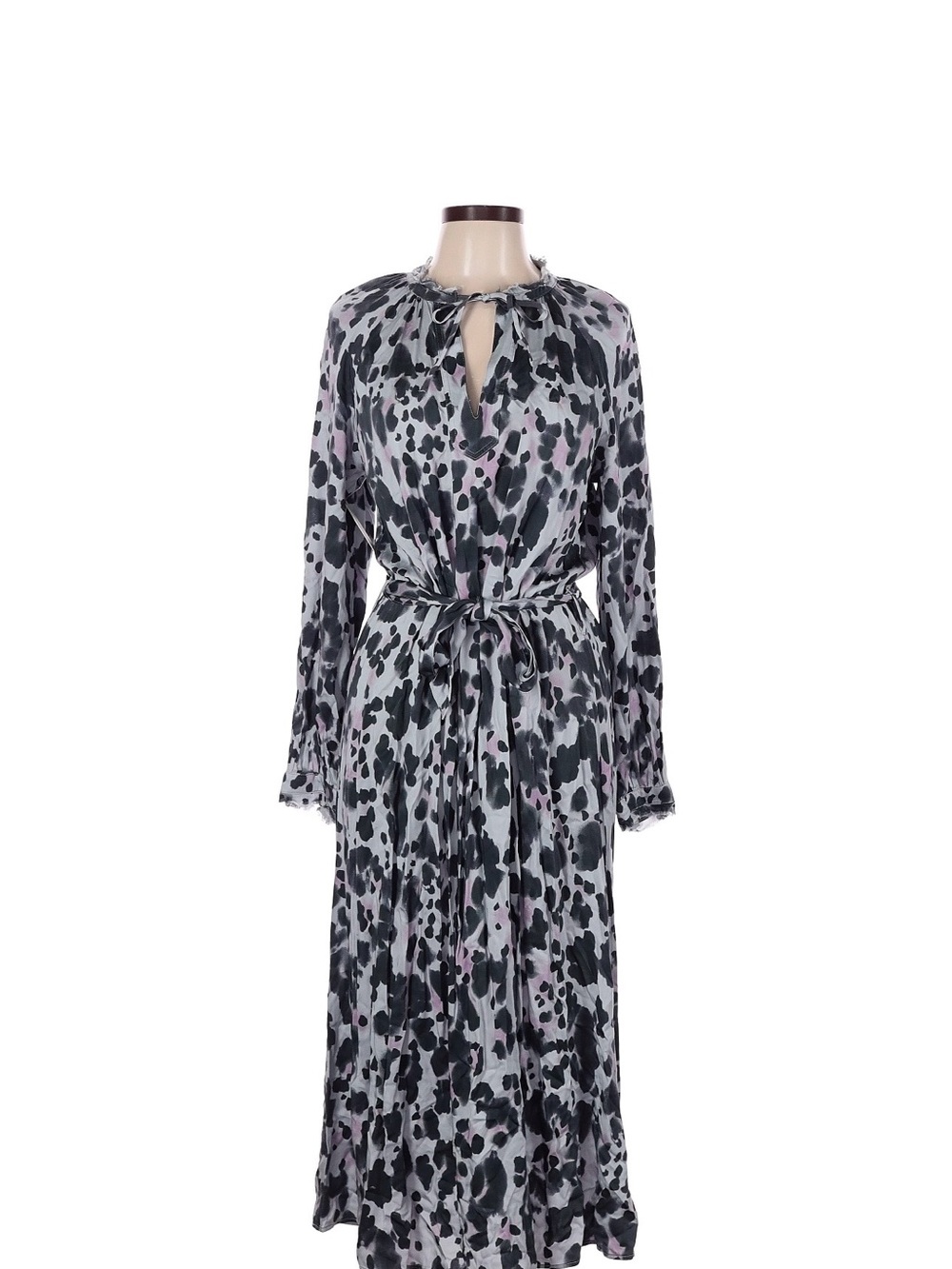 cloth & stone Black and Light Gray Abstract Animal Print Dress